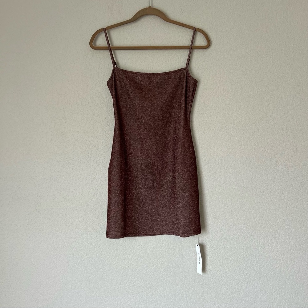 NWT Reformation x Laura Harrier Kitty Knit Dress in Chocolate Sparkle - Picture 3 of 8